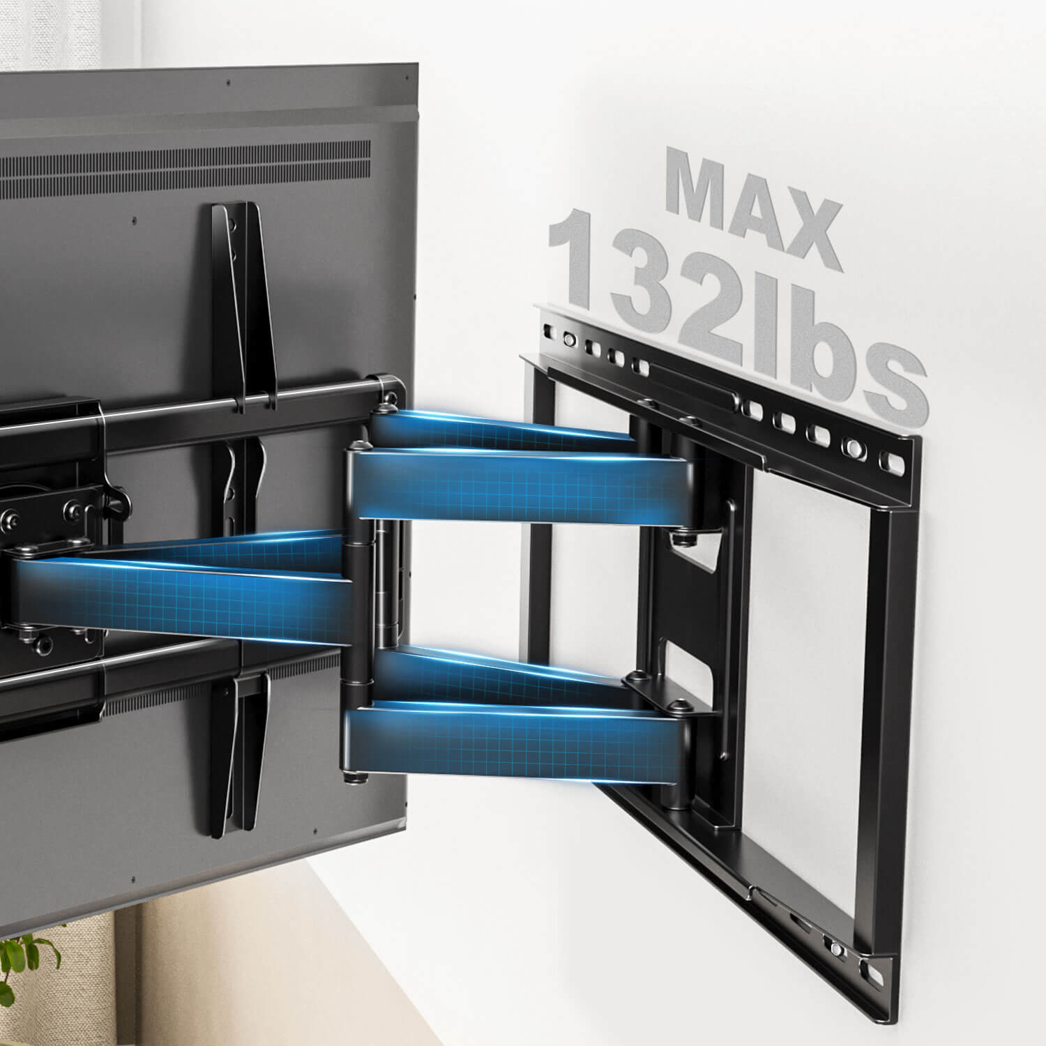 heavy duty wall mount for TV with 6 articulating arms