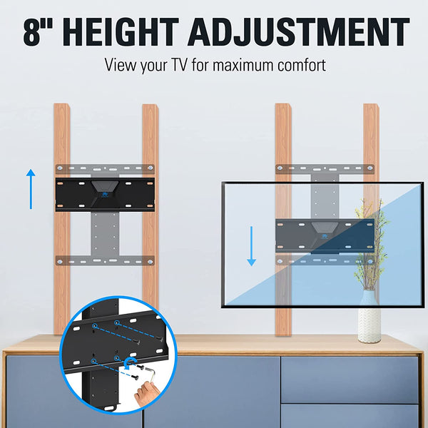 TV wall mount with 8'' height adjustment