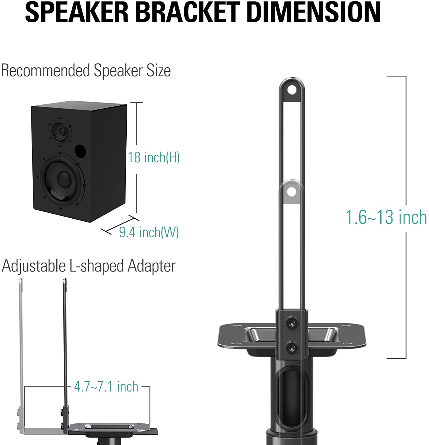 stand for speakers fits max 18''×9.4‘’ speakers