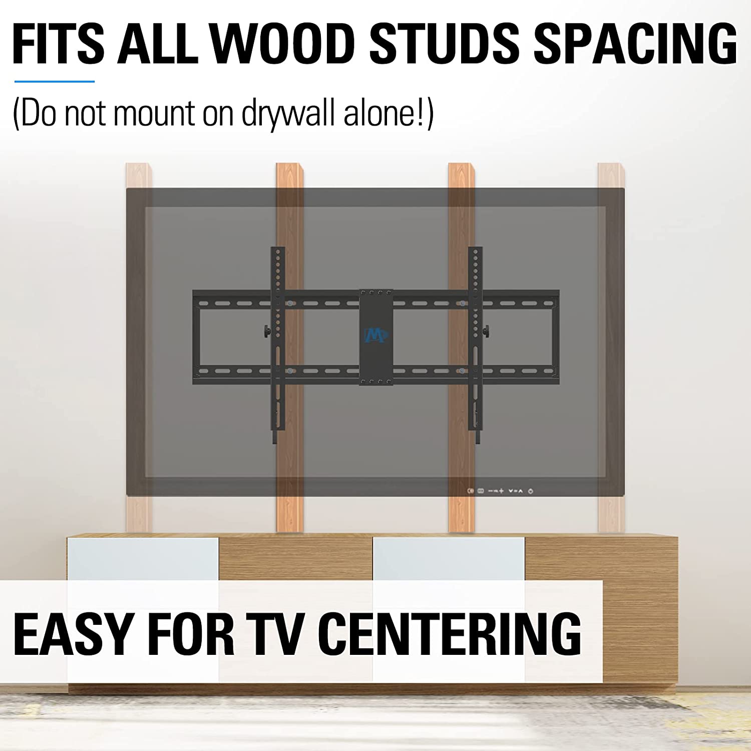 TV wall mount with 32'' wall plate for easy TV centering