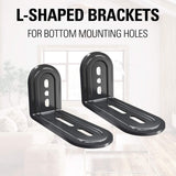 L shaped brackets for bottom mounting holes