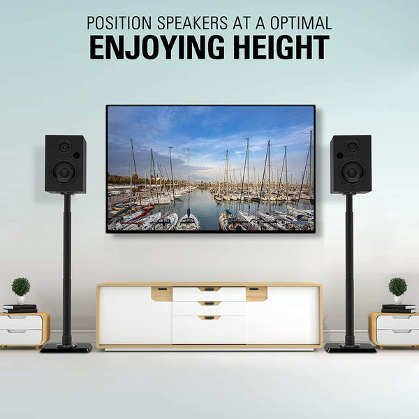 speaker stands place speakers at an optimal viewing height