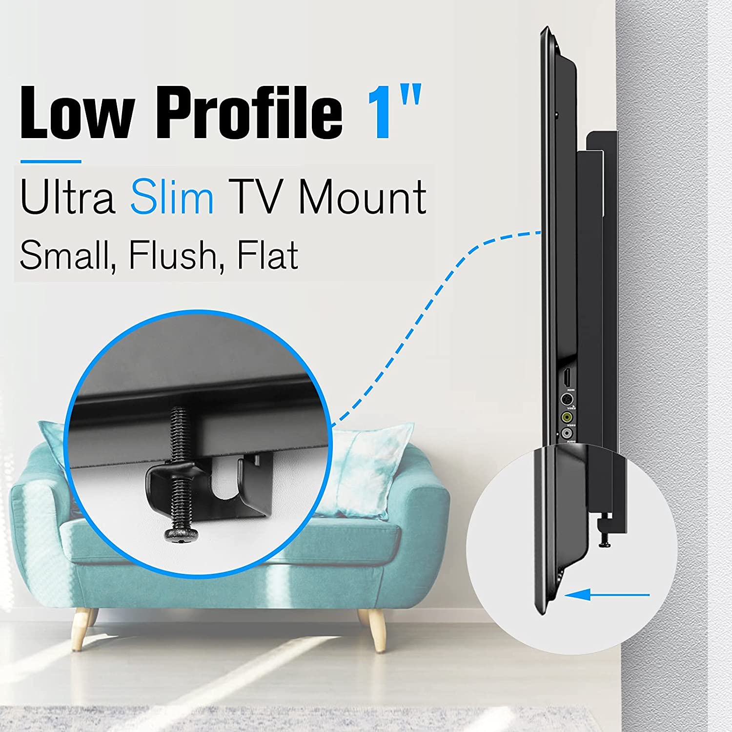 fixed TV mount with 1'' ultra slim low profile