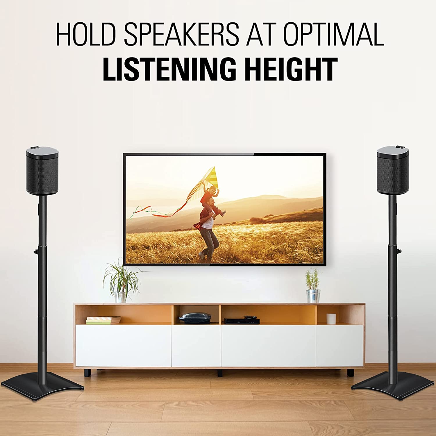 2 hold your speakers at an optimal listening height