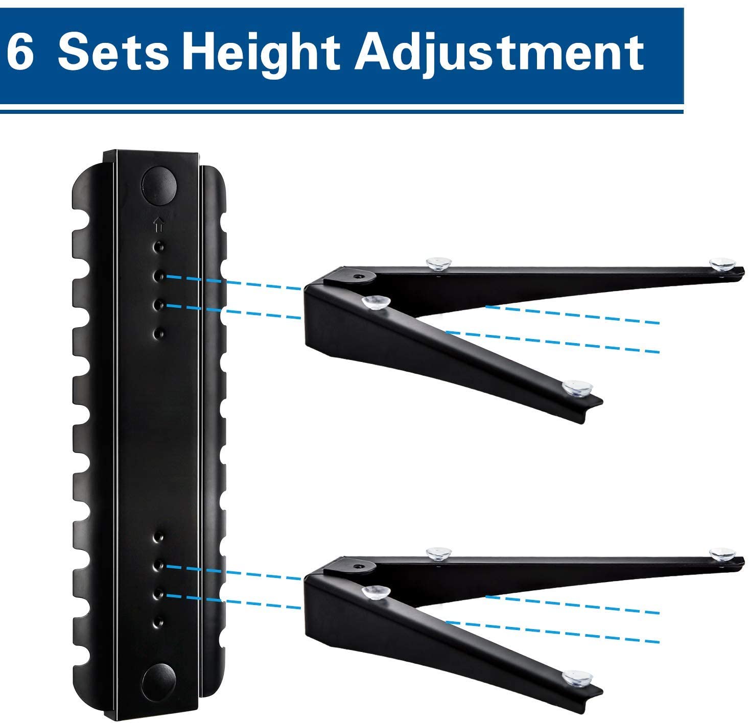 TV shelf with 6 sets of height adjustment