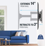 extendable TV mount with 14'' extension and 3'' low profile MD2413-S
