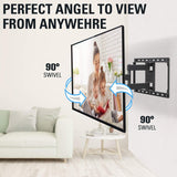 swivel TV mount allows perfect angle to view from anywhere