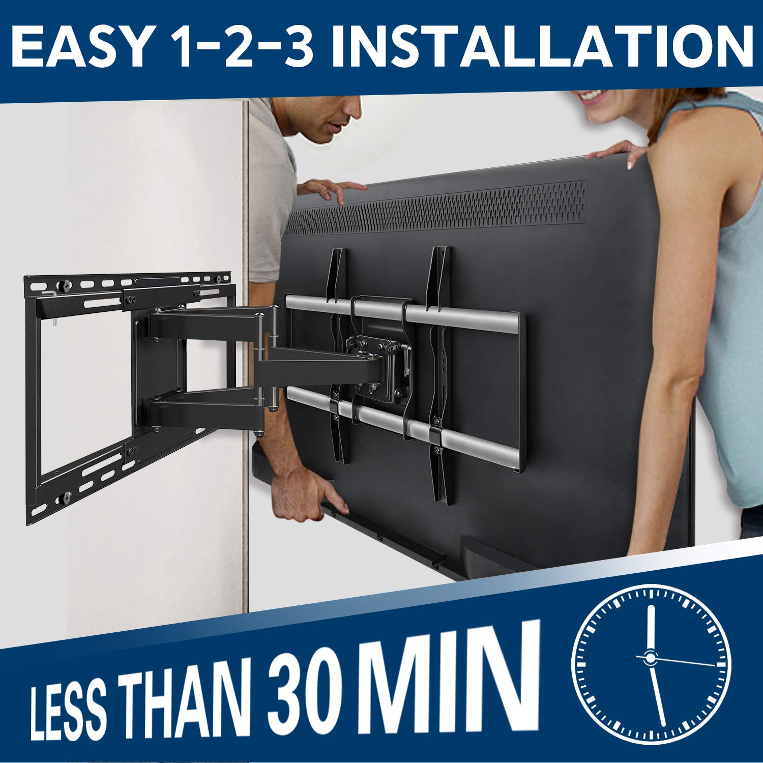Full motion TV mount for 42-70 inch LG, Sony, Sumsung LED TVs-1
