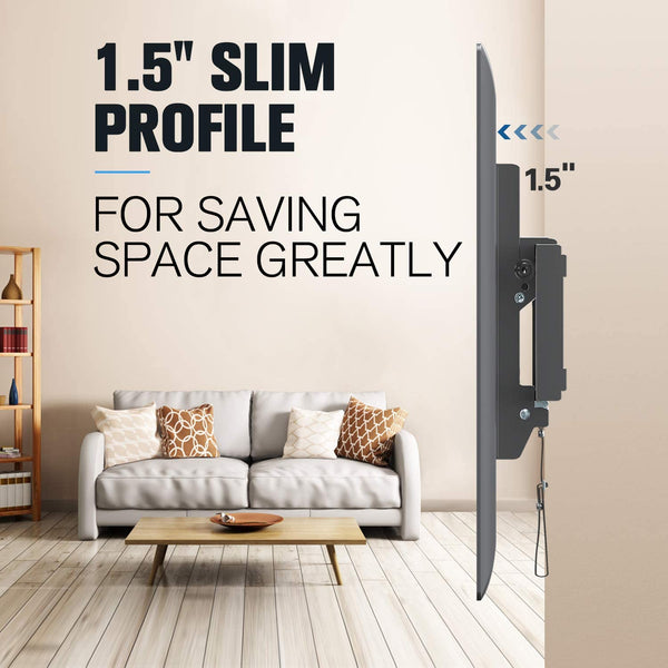 tilt TV wall mount with a 1.5'' slim profile delivers a sleek and clean look