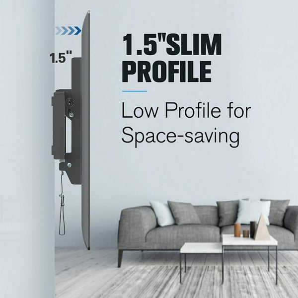 tilt TV wall mount with a 1.5'' low profile for space-saving