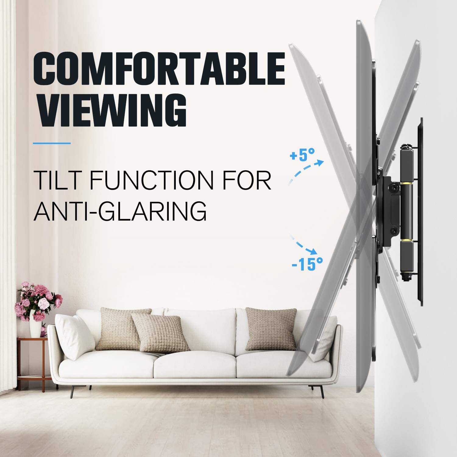 tilt the tv up and down for anti-glaring