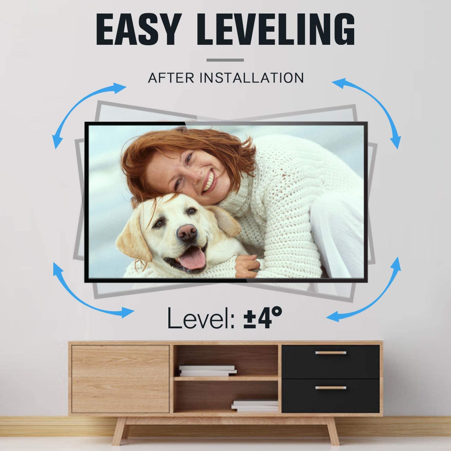level the TV 4 degree after installation