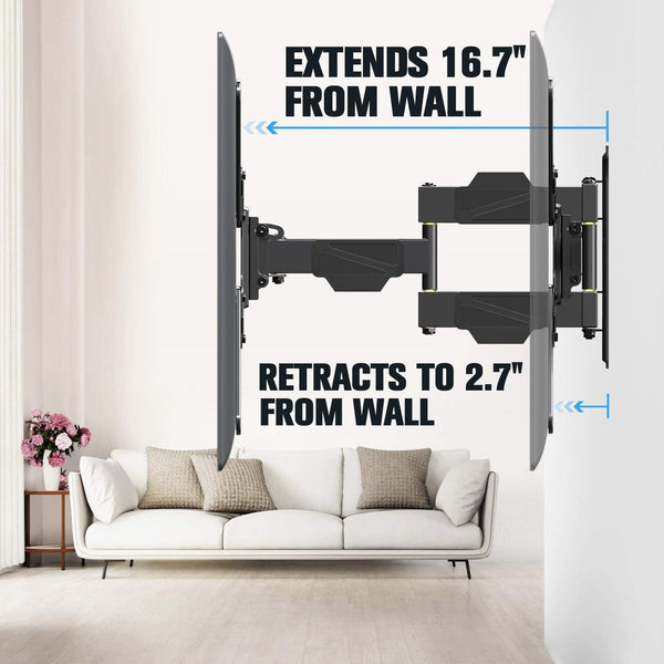 extendable tv wall mount adjusted from 2.7'' to 16.7'' 