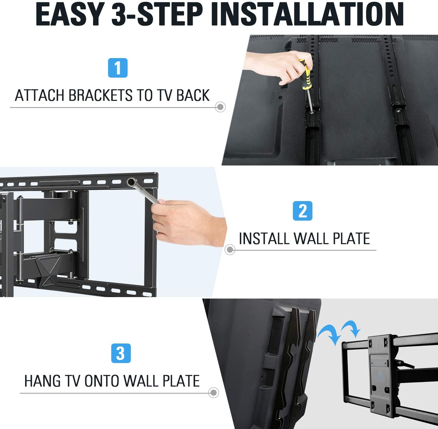 it is easy to install the large TV mount MD2298-XL