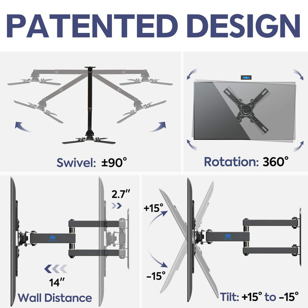 Mounting Dream full motion RV/Trailer TV mount for 17-39 inch Sony, LG, Sumsung, TCL, Sharp, Tashiba TVs