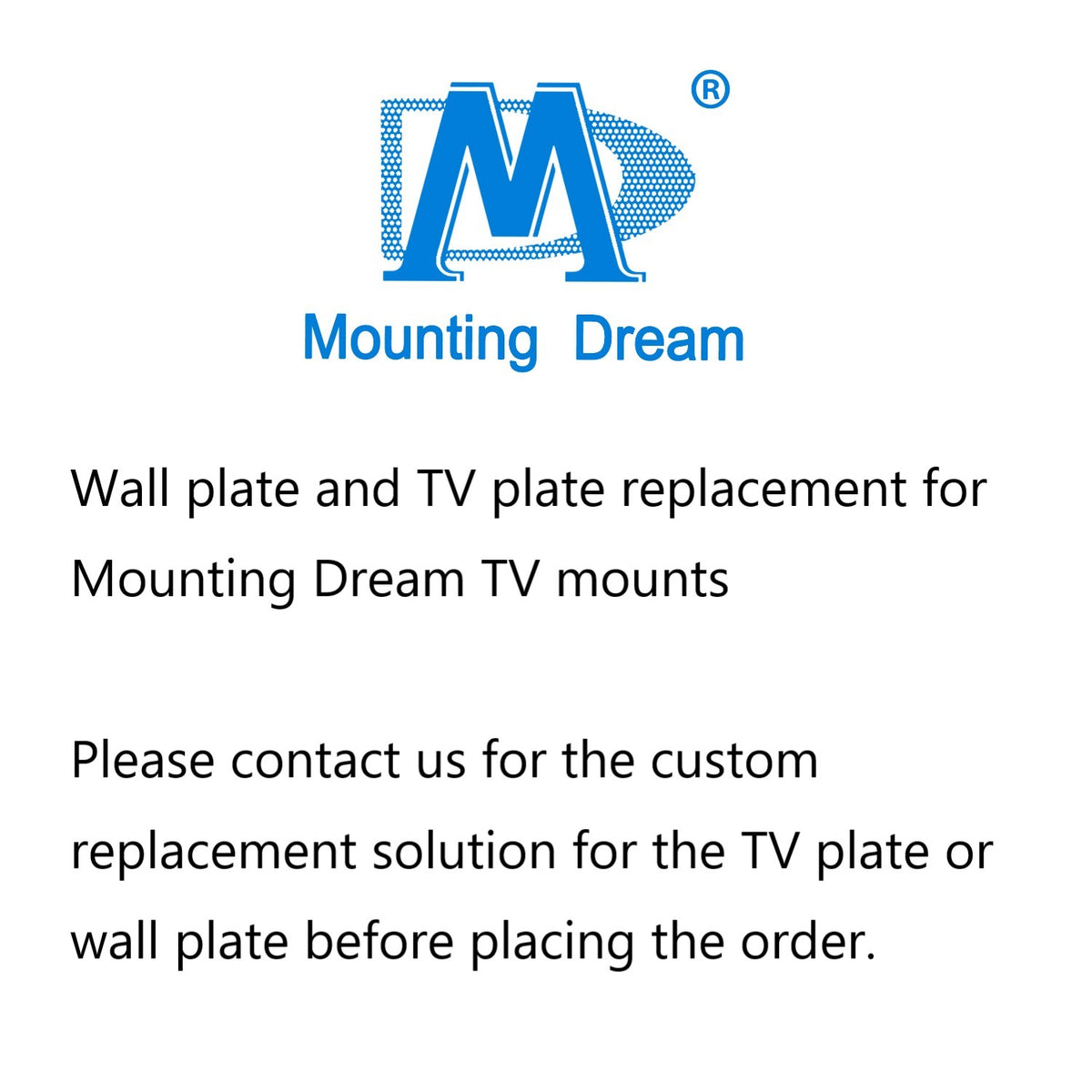 Custom Order - Replacement Wall Plate / TV Plate