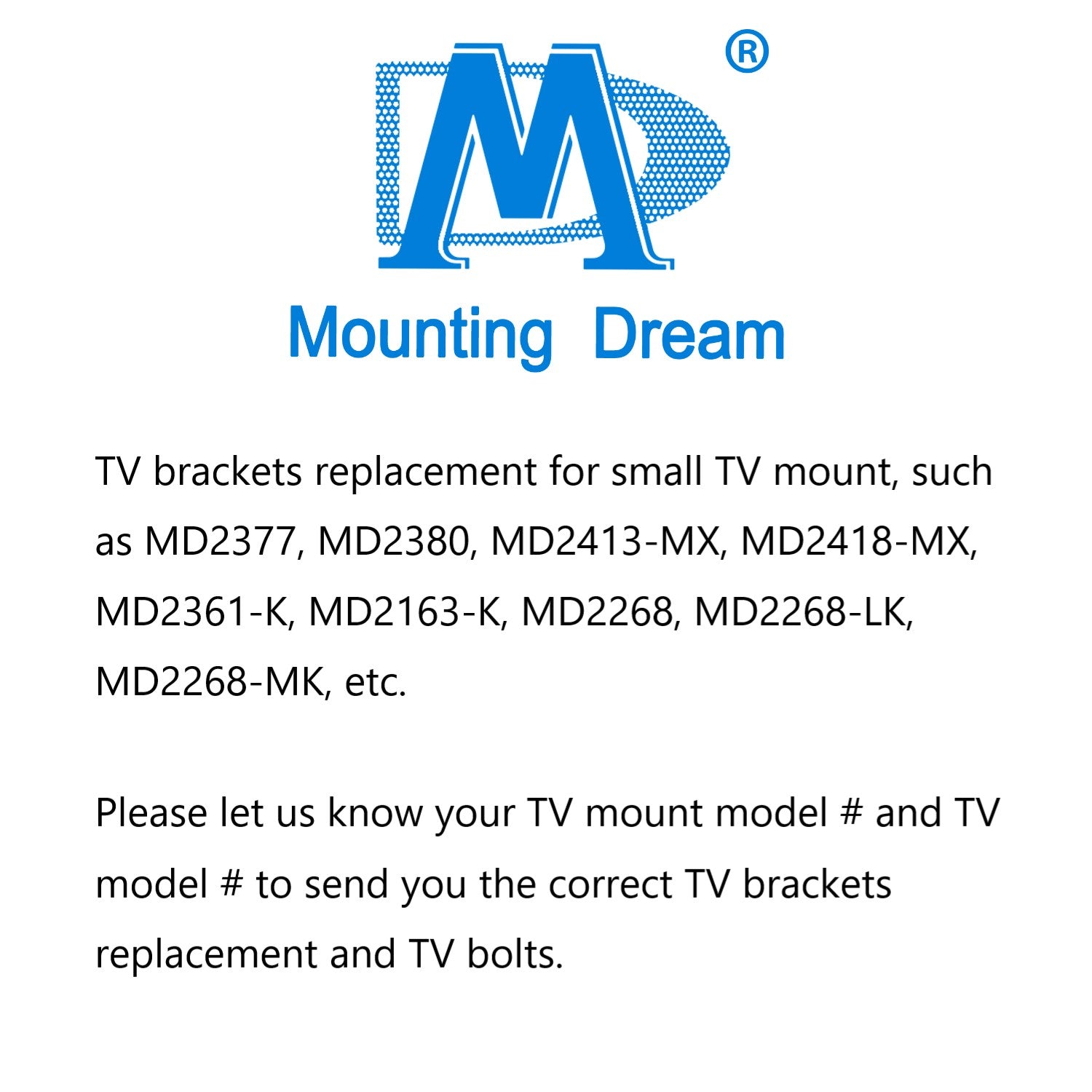 Small/Lightweight TV Brackets Replacement MD2377/MD2380/MD2413/MD2418/MD2361/MD2163/MD2268
